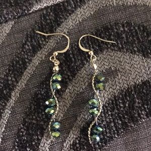 Iridescent green earrings